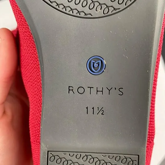 Rothy's Flats Women's size 11.5 Red Round Toe Slip-On Knit Shoes
