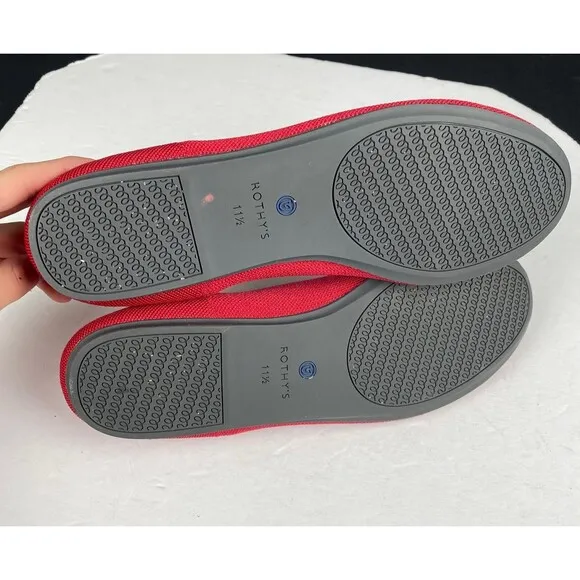 Rothy's Flats Women's size 11.5 Red Round Toe Slip-On Knit Shoes