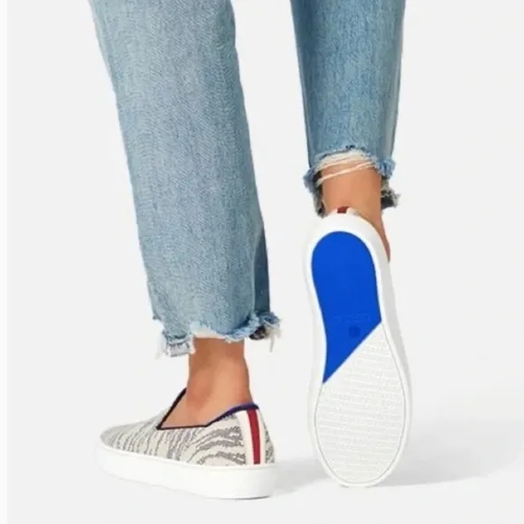 Rothy's Maritime Tiger Sneaker Stripe Slip On Retired Style Women’s Size 10.5
