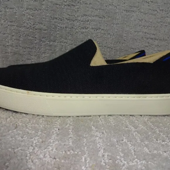 Rothy’s Merino The Sneaker Womens Size 10.5 US Black Solid Wool Slip On Shoes