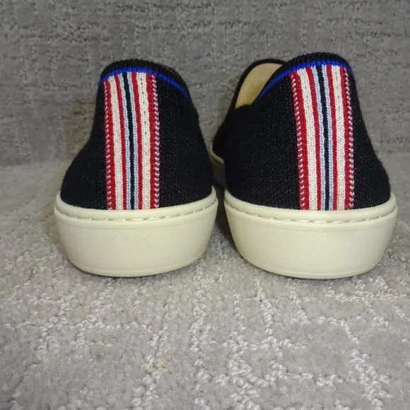Rothy’s Merino The Sneaker Womens Size 10.5 US Black Solid Wool Slip On Shoes