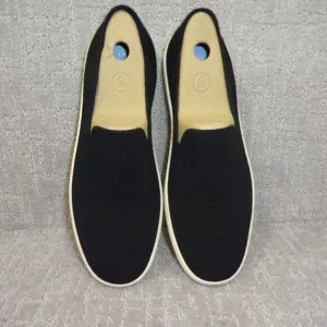 Rothy’s Merino The Sneaker Womens Size 10.5 US Black Solid Wool Slip On Shoes