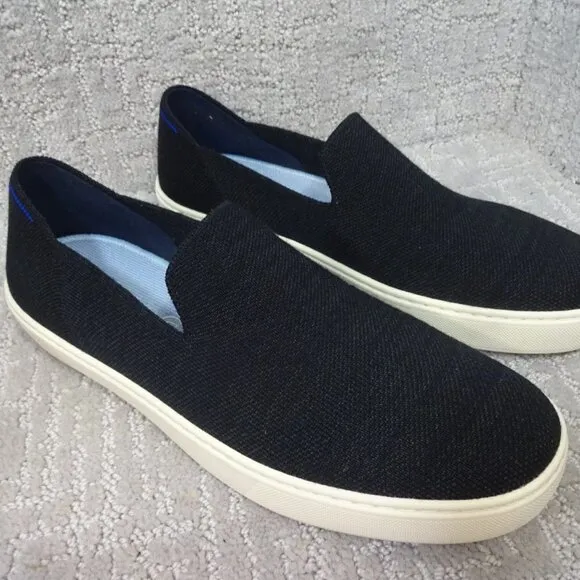 Rothy’s Merino The Sneaker Womens Size 10.5 US Black Solid Wool Slip On Shoes