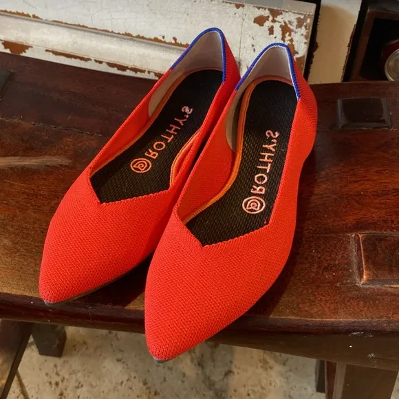 Rothy’s pointed toe flats chili red  size 7.5