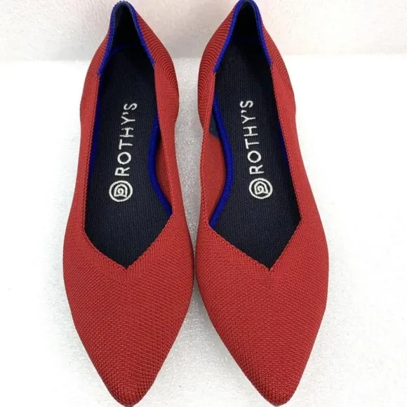 Rothy’s pointed toe flats chili red  size 7.5