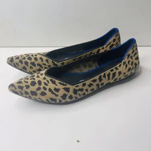 Rothy's | Retired Tan Leopard The Point Flats Slip On Pointed Toe Shoes 7