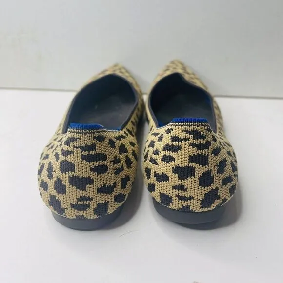 Rothy's | Retired Tan Leopard The Point Flats Slip On Pointed Toe Shoes 7