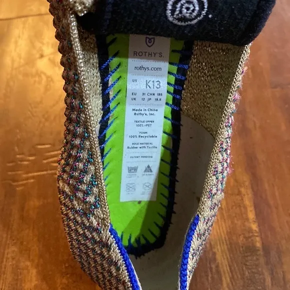 Rothy’s Rothys Multi Metallic‎ Limited Edition flats shoes Kids 13 loafers