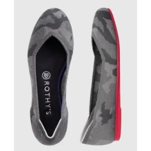 Rothy's Round Toe Flats Slip On Shoes in Retired Grey Camo size 8. 5/ excellent