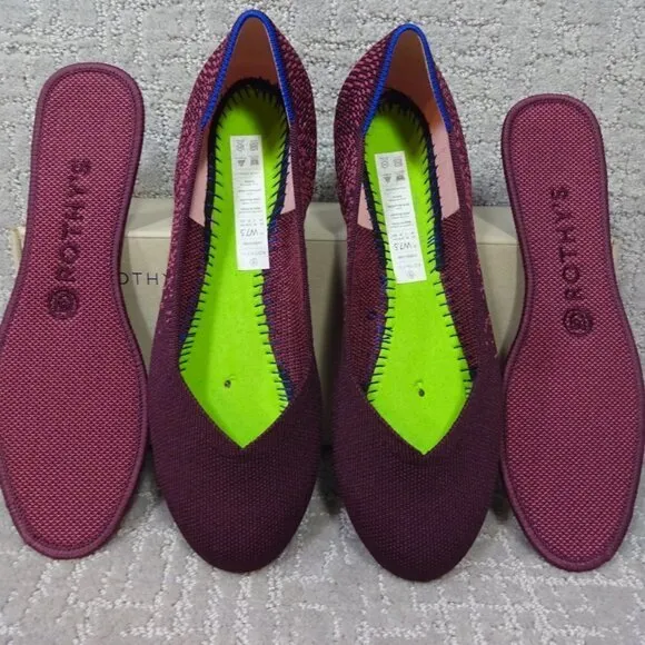 Rothys The Flat Fig Phyton Round Toe Slip on Flats Shoes Multiple Sizes
