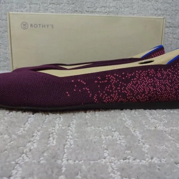 Rothys The Flat Fig Phyton Round Toe Slip on Flats Shoes Multiple Sizes
