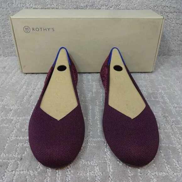 Rothys The Flat Fig Phyton Round Toe Slip on Flats Shoes Multiple Sizes