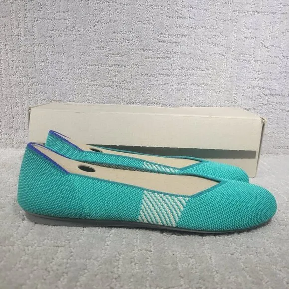 Rothy’s The Flat Green Calypso Slip On Flat Shoes Womens Multiple Sizes Retired