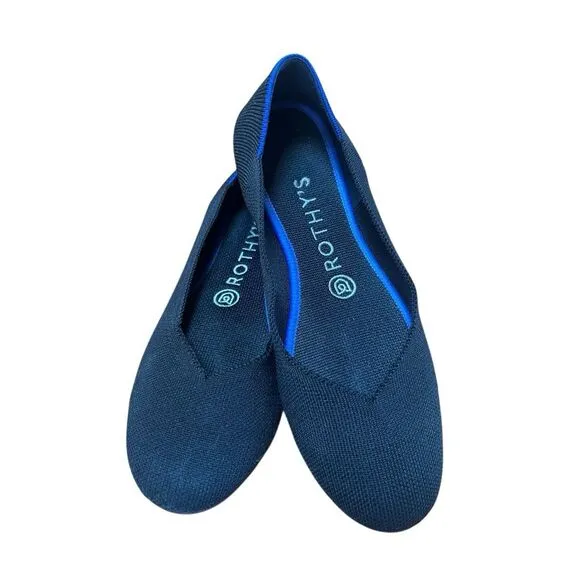Rothy's The Flat Slip On Shoes Maritime Navy Blue Womens flats shoes size 7.5