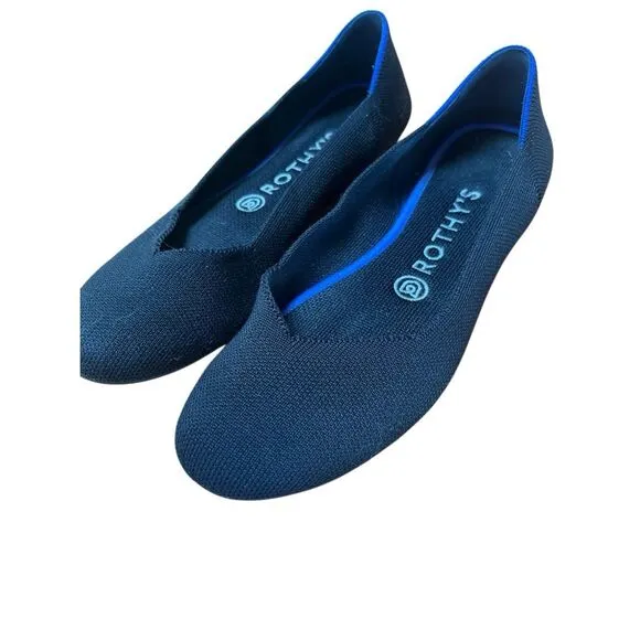 Rothy's The Flat Slip On Shoes Maritime Navy Blue Womens flats shoes size 7.5
