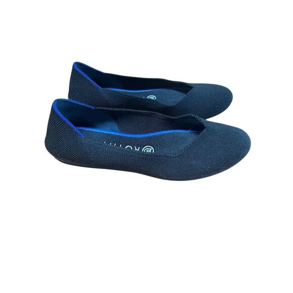 Rothy's The Flat Slip On Shoes Maritime Navy Blue Womens flats shoes size 7.5