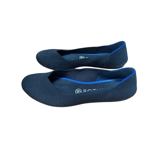 Rothy's The Flat Slip On Shoes Maritime Navy Blue Womens flats shoes size 7.5