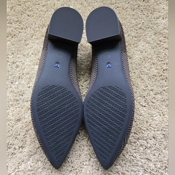 Rothys The High Point In Love Insole Heels Womens 8.5 Herringbone Gray