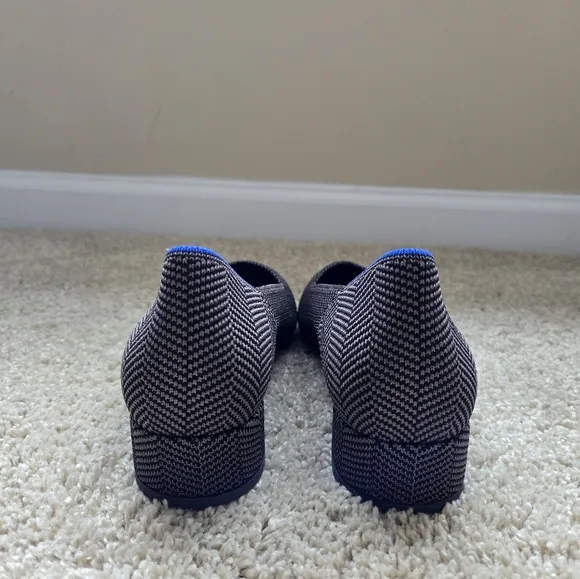 Rothys The High Point In Love Insole Heels Womens 8.5 Herringbone Gray