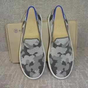 Rothy's The Kids Sneaker Gray Camo Slip On Flats Shoes Kid's Size 2-4