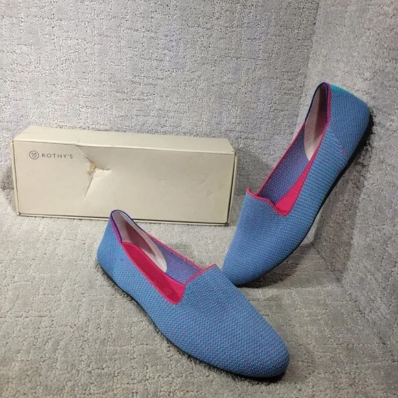 Rothy's The Loafer Women's Size 12 US Bluebell Triple Stitch Slip On Flat Shoes