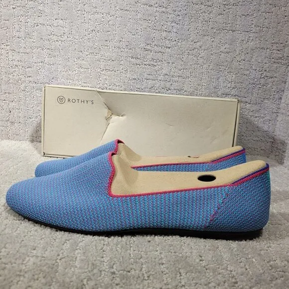 Rothy's The Loafer Women's Size 12 US Bluebell Triple Stitch Slip On Flat Shoes