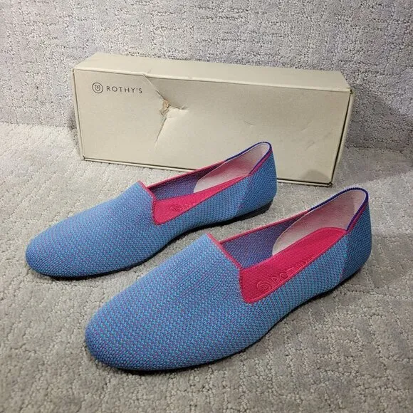 Rothy's The Loafer Women's Size 12 US Bluebell Triple Stitch Slip On Flat Shoes