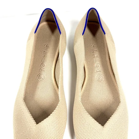 Rothy's The Point Flat Ecru Textile Ballet Flats Women's US 11 EU 42