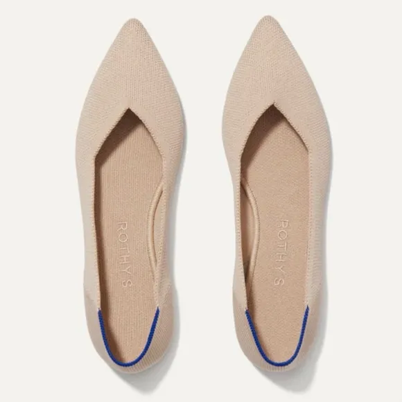 Rothy's The Point Flat Ecru Textile Ballet Flats Women's US 11 EU 42