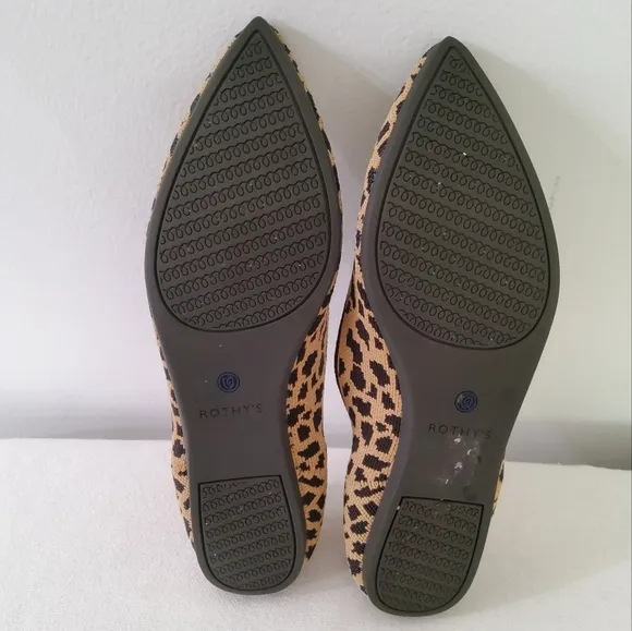 Rothy's The Point Leopard Print Flats Size 8,5