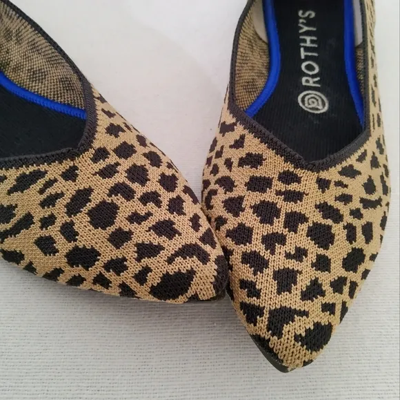 Rothy's The Point Leopard Print Flats Size 8,5
