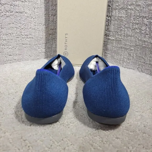 Rothy’s The Point Women's Size 9.5 US Poseidon Blue Slip On Ballet Flat Shoes