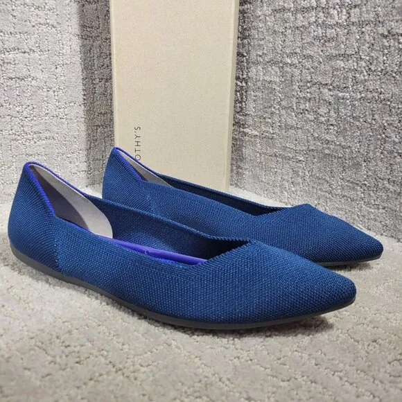 Rothy’s The Point Women's Size 9.5 US Poseidon Blue Slip On Ballet Flat Shoes