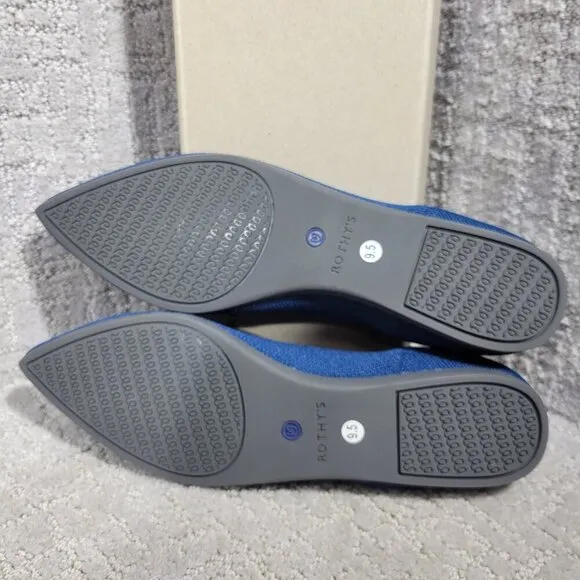 Rothy’s The Point Women's Size 9.5 US Poseidon Blue Slip On Ballet Flat Shoes