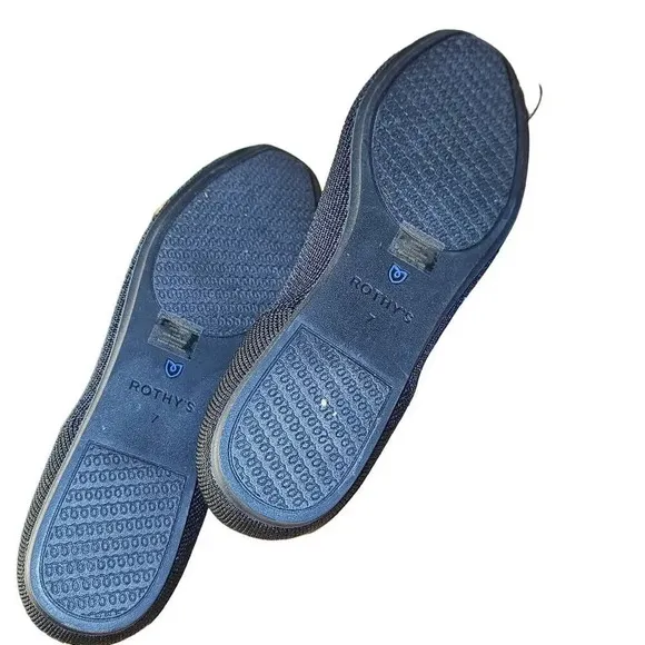 Rothy's Womens Black Flats Shoes‎ Slip On 7