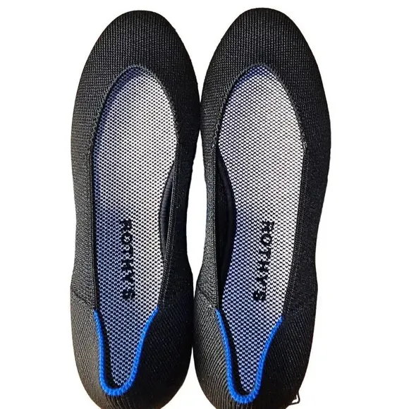 Rothy's Womens Black Flats Shoes‎ Slip On 7