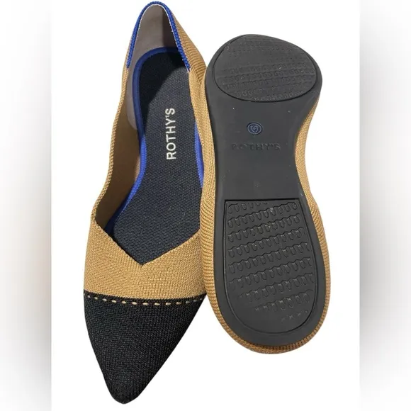 Rothy's Women's Tan and Black Flats