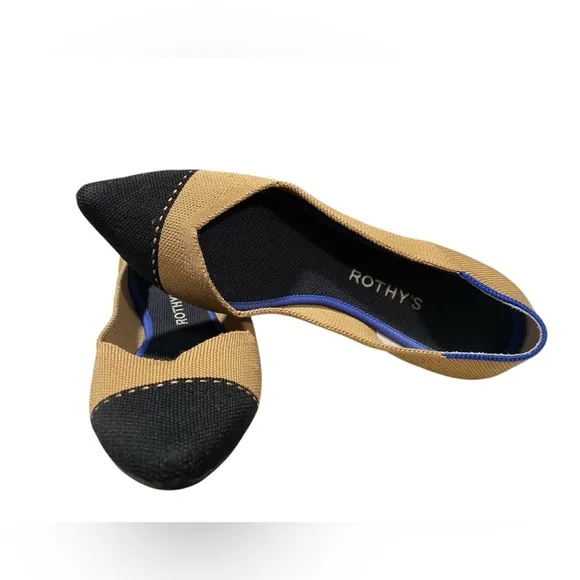 Rothy's Women's Tan and Black Flats