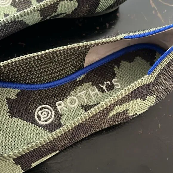 Rothy's The Point Green Camouflage Women's Flats
