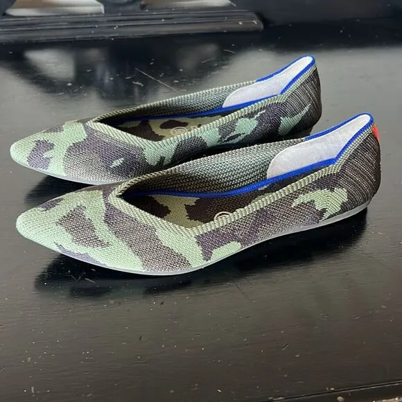 Rothy's The Point Green Camouflage Women's Flats