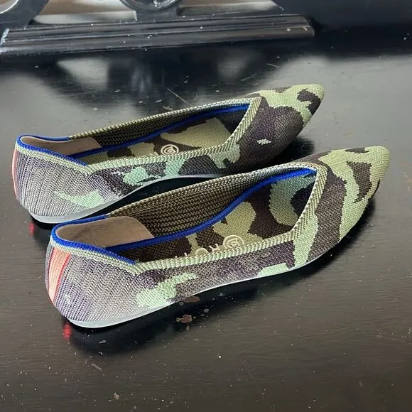 Rothy's The Point Green Camouflage Women's Flats