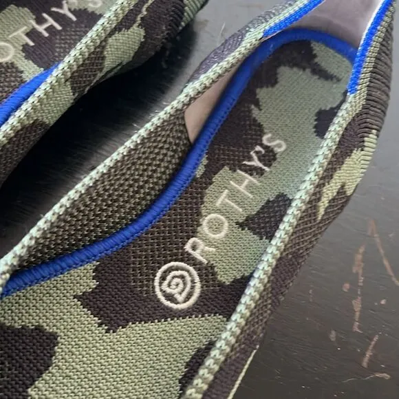 Rothy's The Point Green Camouflage Women's Flats