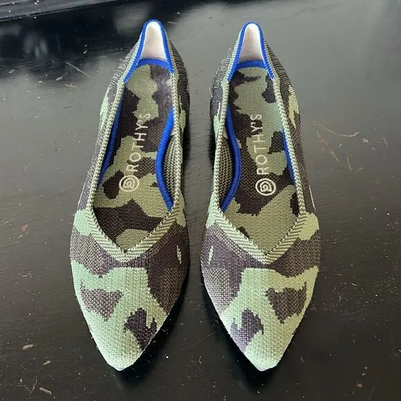Rothy's The Point Green Camouflage Women's Flats