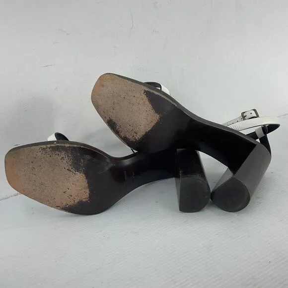 Saint Laurent White Leather Strappy Heeled Sandals Women’s Size 10 Preowned