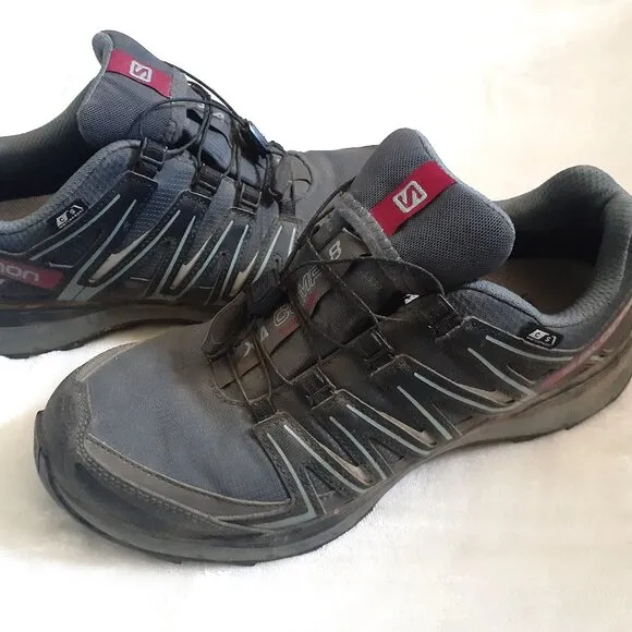 SALOMON XA COMP 8 SNEAKERS TRAIL RUNNING SHOES BLUE/GRAY WATERPROOF~MENS SIZE 8