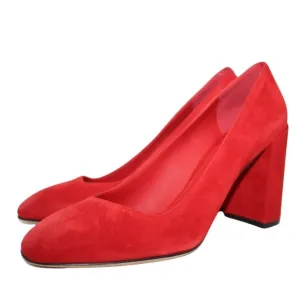 Salvatore Ferragamo 'Arezzo 85' Lipstick Red Suede Pump Heels 7.5-10 $595 Shoes