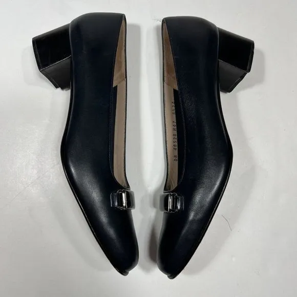 Salvatore Ferragamo Boutique Womens Leather Italy Shoes Pump Blue , 8.5 2 A Read