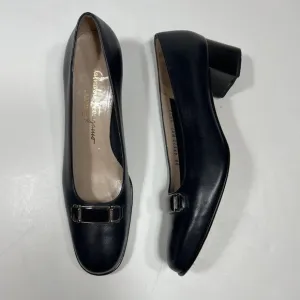 Salvatore Ferragamo Boutique Womens Leather Italy Shoes Pump Blue , 8.5 2 A Read
