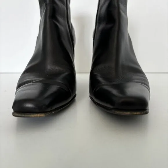 Salvatore Ferragamo leather ankle boots Size 8 Black Italy Bootie Boot