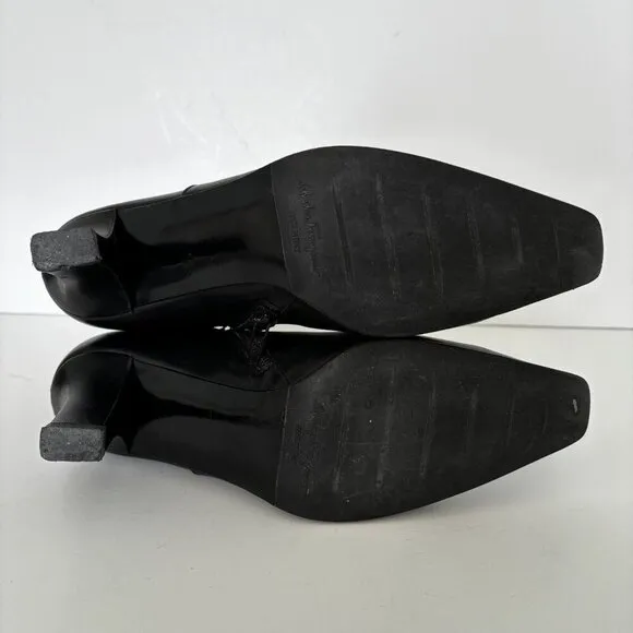 Salvatore Ferragamo leather ankle boots Size 8 Black Italy Bootie Boot